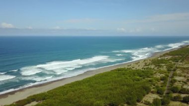 Yogyakarta Parangtritis kıyılarının havadan görünümü