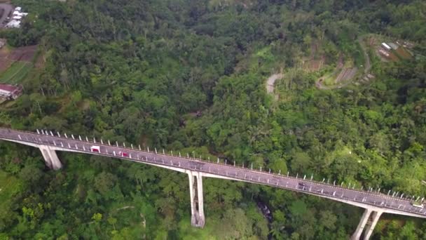 Paisaje aéreo del puente Tukad Bangkung en Bali — Vídeos de Stock