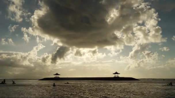 Zaman atlamalı Sanur Beach güzel görünüm — Stok video