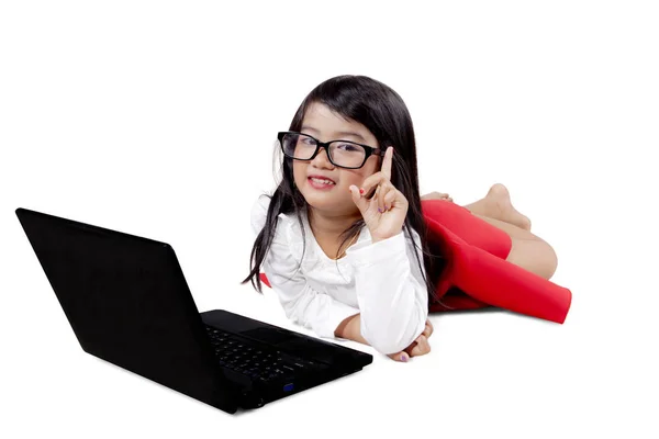 Adorable girl thinking an idea — Stock Photo, Image