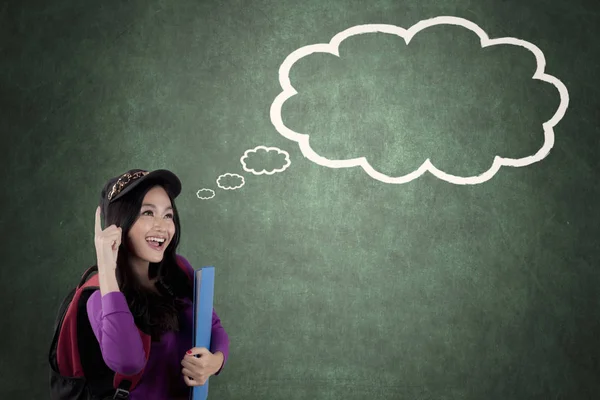 High school student with an empty bubble — Stock Photo, Image