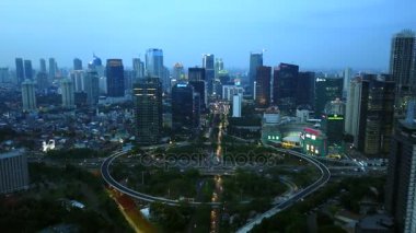  Semanggi kavşak Jakarta görüntülerini havadan görünümü