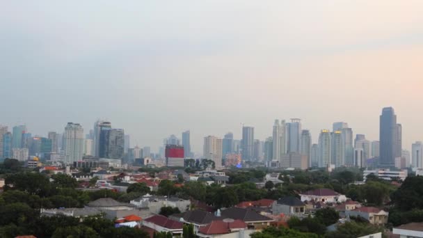 Ampliar el lapso de tiempo de la ciudad de Yakarta — Vídeo de stock