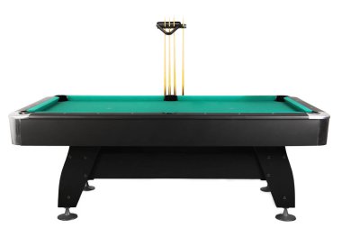 Yeşil Bilardo masası sopa ile