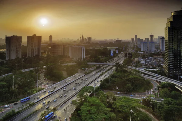 Semanggi Jakarta otoyol kavşağı — Stok fotoğraf