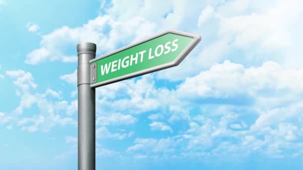 Signpost with Weight Loss text — Stock Video