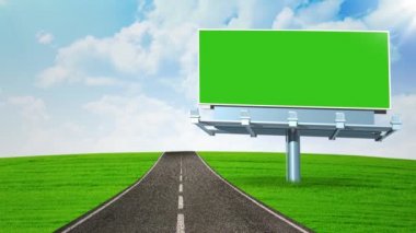 Karayolu yakınındaki boş billboard