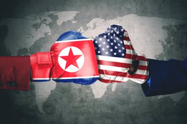 North Korea conflict with USA clipart