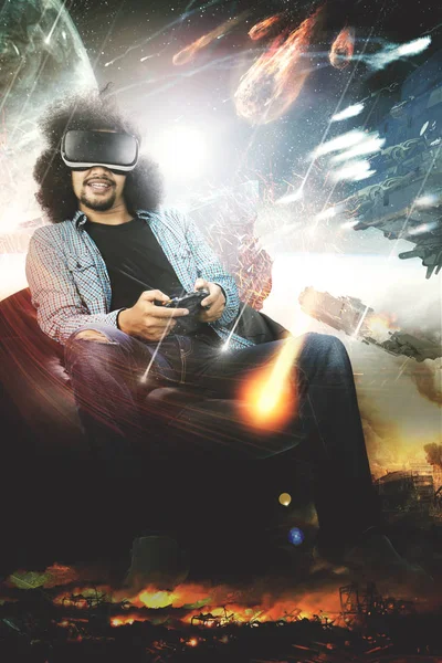 Afrika adam video oyunu 3d etkisi ile oynar