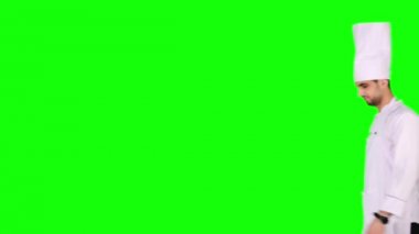 Stüdyo elinde katlanmış emin Şef