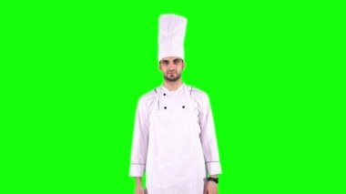 Şef çarpı işareti spatula el ile