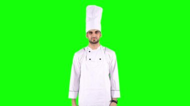 İki başparmak beyaz Şef ortaya