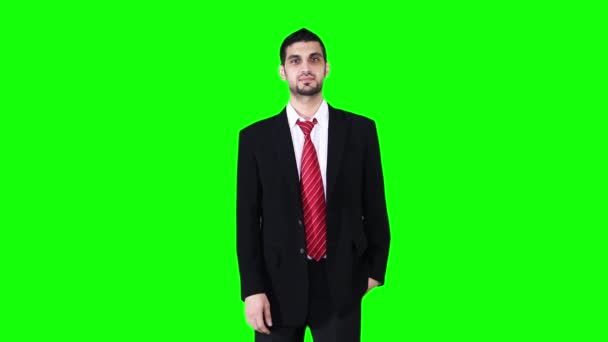 Uomo d'affari caucasico idea di pensiero — Video Stock