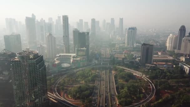 Aerial scenery of Semanggi bridge in Jakarta — Stock Video