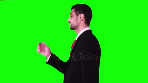 Side view of businessman thinking idea — Stock Video