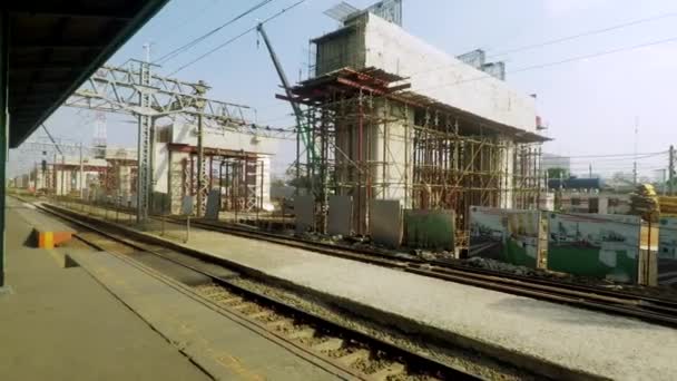 Construção ferroviária na estação de Manggarai — Vídeo de Stock