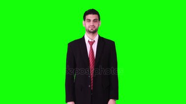 Beyaz işadamı başparmak gösterilmesini