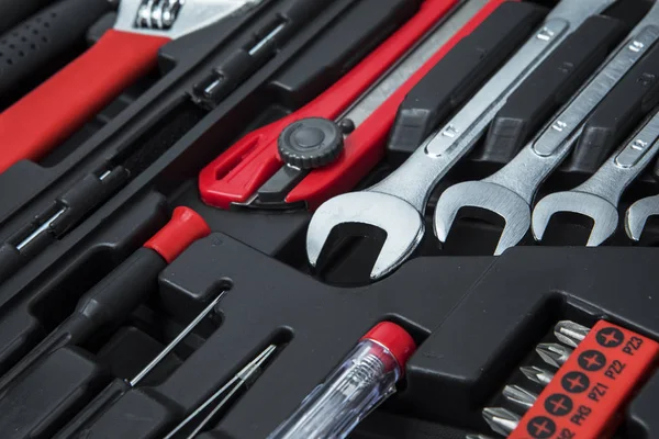 Chaves com ferramentas de oficina — Fotografia de Stock
