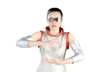 Fütüristik kadın koruma simgesi olan