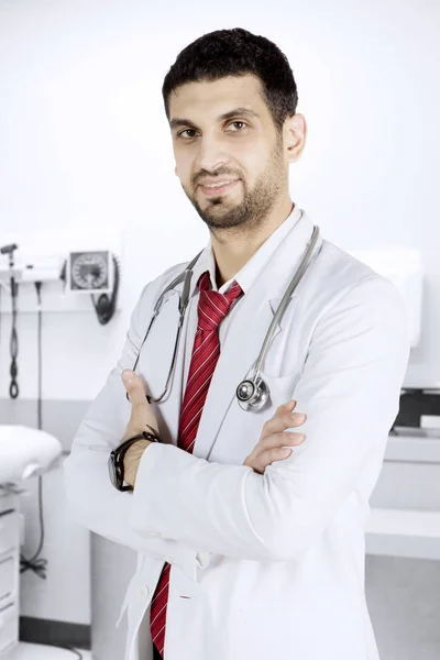 Italian doctor folded hands in the hospital — Stock Photo, Image