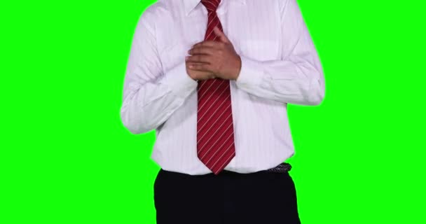 Annoyed businessman punching his hand — Stock Video