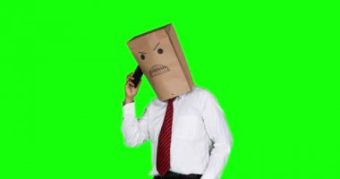  Kızgın anonim işadamı cep telefonunuzun konuşma