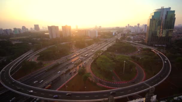 Aereo time lapse filmato in semanggi cavalcavia — Video Stock