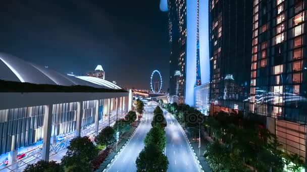 Volador de Singapur desde Marina Bay Sands Hotel — Vídeos de Stock