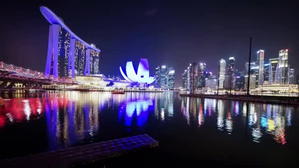 Marina Bay Sands Hotel ve Artscience Müzesi — Stok video