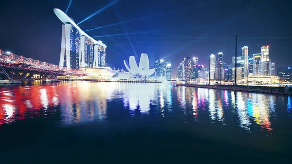 Spectacle laser à Marina Bay Sands Hotel Singapore — Photo