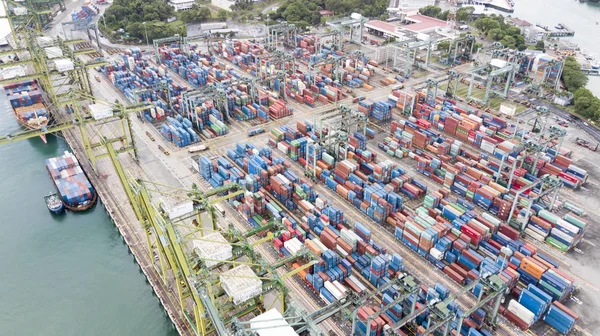 Aerial view of the Port of Singapore — Stock Photo, Image