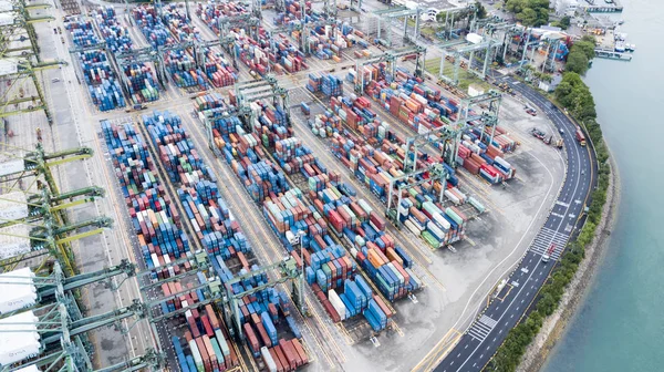 Foto aerea del porto di Singapore — Foto Stock