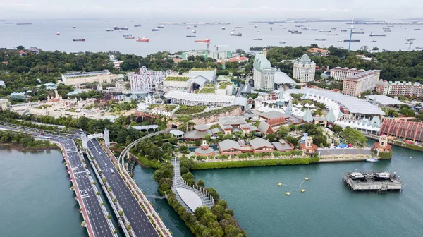 Luchtfoto landschap van Singapore Sentosa Island — Stockfoto