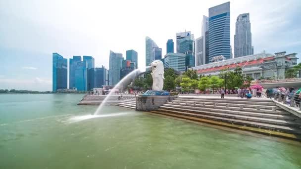 シンガポールのマーライオン公園のタイムラプス — ストック動画