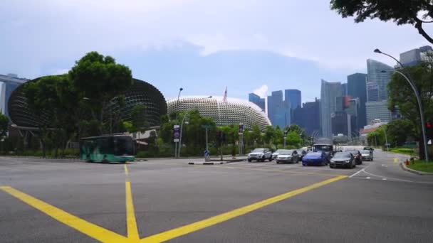 Esplanade intercambio de carreteras en Singapur — Vídeos de Stock