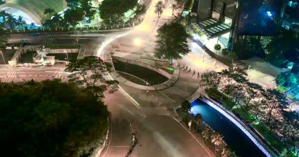 Jakarta Endonezya Kasım 2017 Jakarta Endonezya Otoyol Dolambaçlı Gece Hava — Stok video