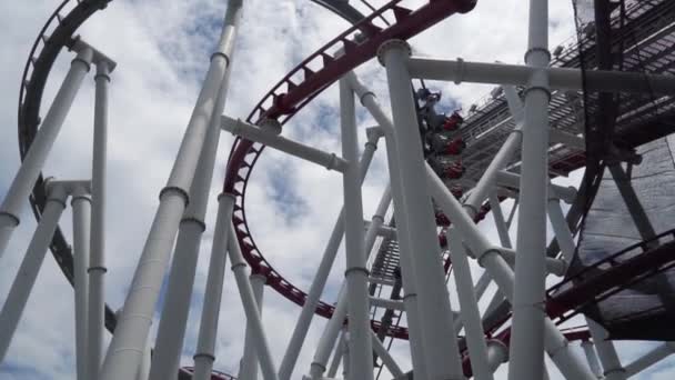 Singapur Kasım 2017 Battlestar Galactica Lunapark Treni Universal Studios Singapur — Stok video