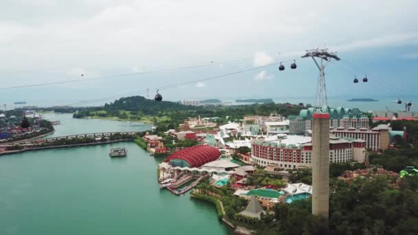 Singapur Listopada 2017 Ujęcia Linowej Sentosa Island Resort Singapurze — Wideo stockowe