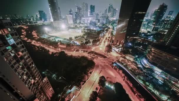 Jakarta Endonezya Kasım 2017 Jakarta Endonezya Geceleri Epicentrum Alanının Güzel — Stok video