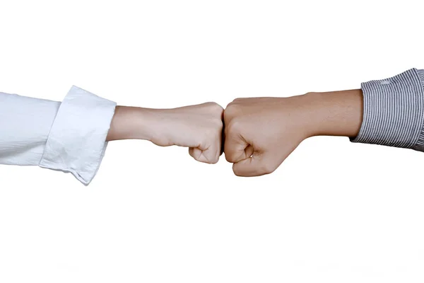 Two business people doing fist bump — Stock Photo, Image