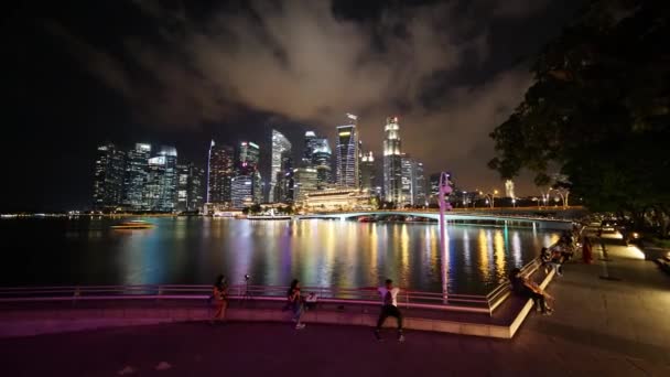 Singapura Novembro 2017 Zoom Imagens Timelapse Paisagem Urbana Singapura Com — Vídeo de Stock