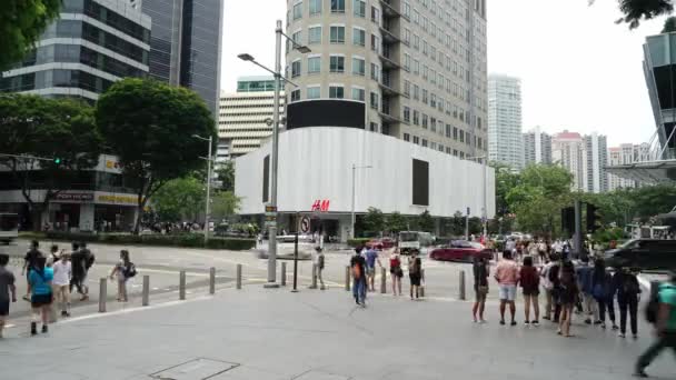 Σιγκαπούρη Νοεμβρίου 2017 Stop Motion Της Γεμάτο Πεζών Σταυρό Singapore — Αρχείο Βίντεο