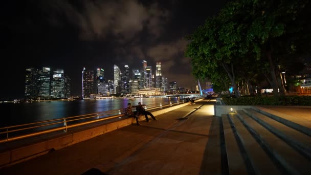 Сінгапур Листопада 2017 Timelapse Сінгапур Міський Пейзаж Центральному Діловому Районі — стокове відео