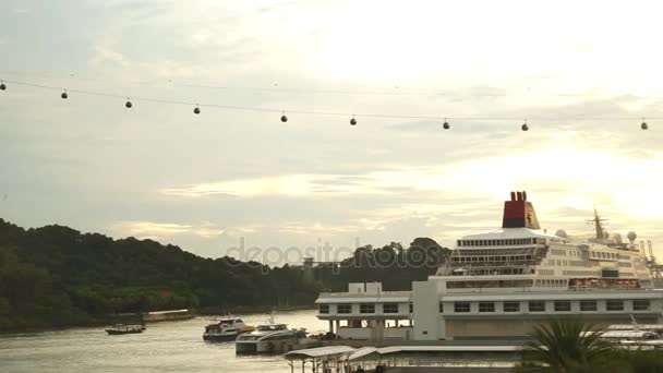 Singapore November 2017 Wunderschöne Aufnahmen Der Hafenansicht Mit Der Singapore — Stockvideo