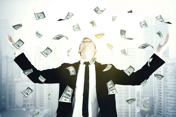 Masculino gerente com dinheiro dólar — Fotografia de Stock