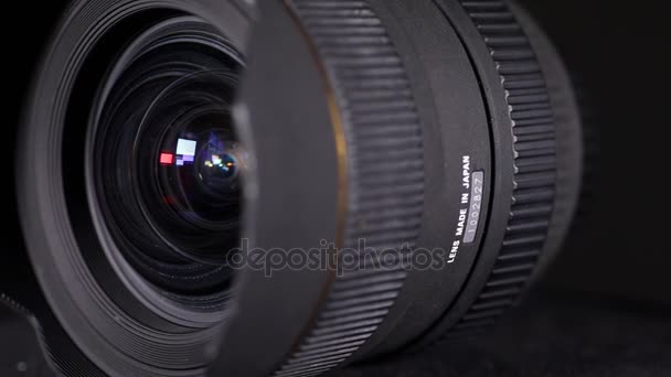 Jakarta Indonesia December 2017 Closeup Wide Angle Zoom Camera Lens — Stock Video