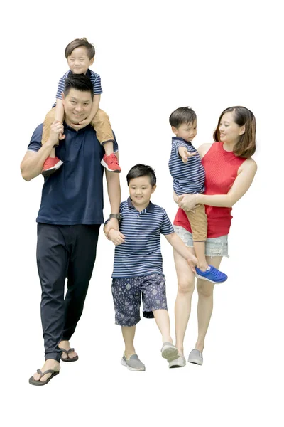 Asiatische Familie zu Fuß auf Studio — Stockfoto