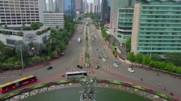 Jakarta Endonezya Aralık 2017 Hava Görüntülerini Selamat Datang Anıt Veya — Stok video