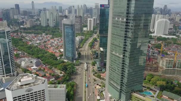 Jakarta Indonésia Dezembro 2017 Panorama Cidade Jacarta Com Arranha Céus — Vídeo de Stock
