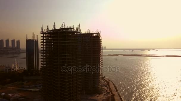 Luchtfoto Van Bouw Van Het Appartement Met Zee Uitzicht Vanaf — Stockvideo